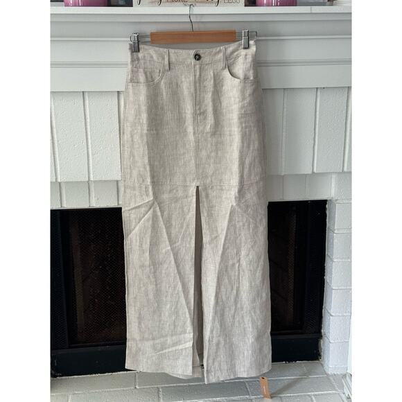 Reformation Tazz Linen Maxi Skirt Size 2 in Oatmeal NWT - Picture 4 of 12